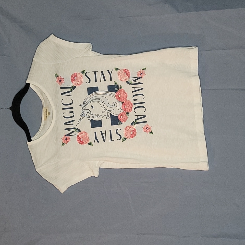 Self Esteem white t-shirt unicorn design size L